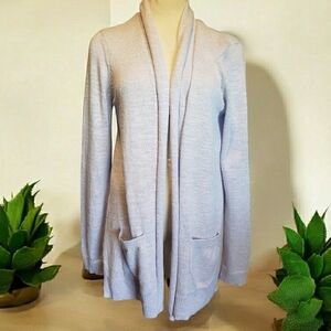 Lilly Pulitzer Cardigan Gray Women's M Minimalistic Lagenlook Casual Sweater